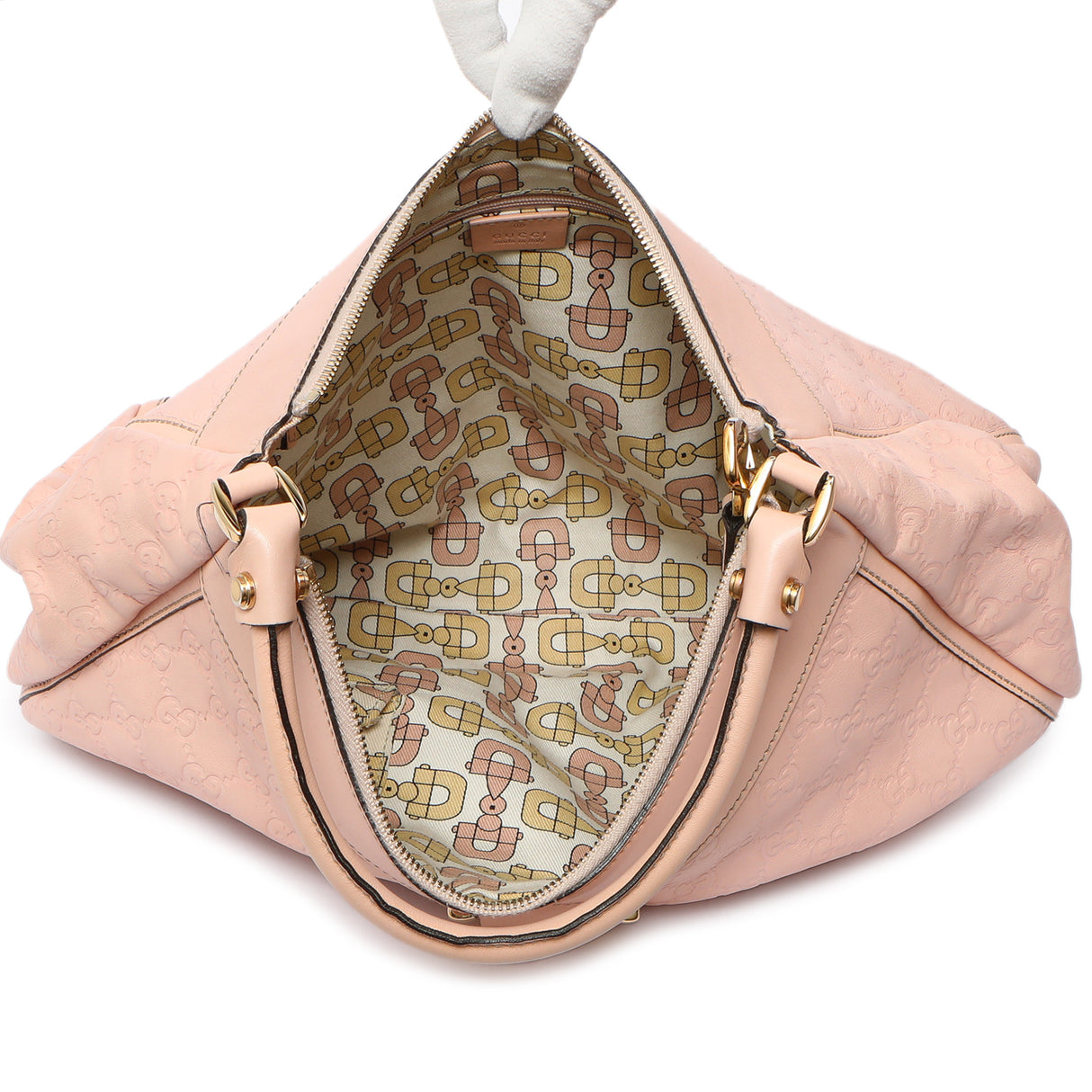 Gucci Pink Guccissima Large D Ring Hobo Handbags Gucci