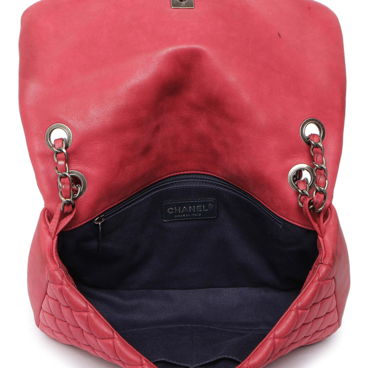 Chanel Burgundy Quilted Iridescent Calfskin Large New Bubble Flap Handbags Chanel