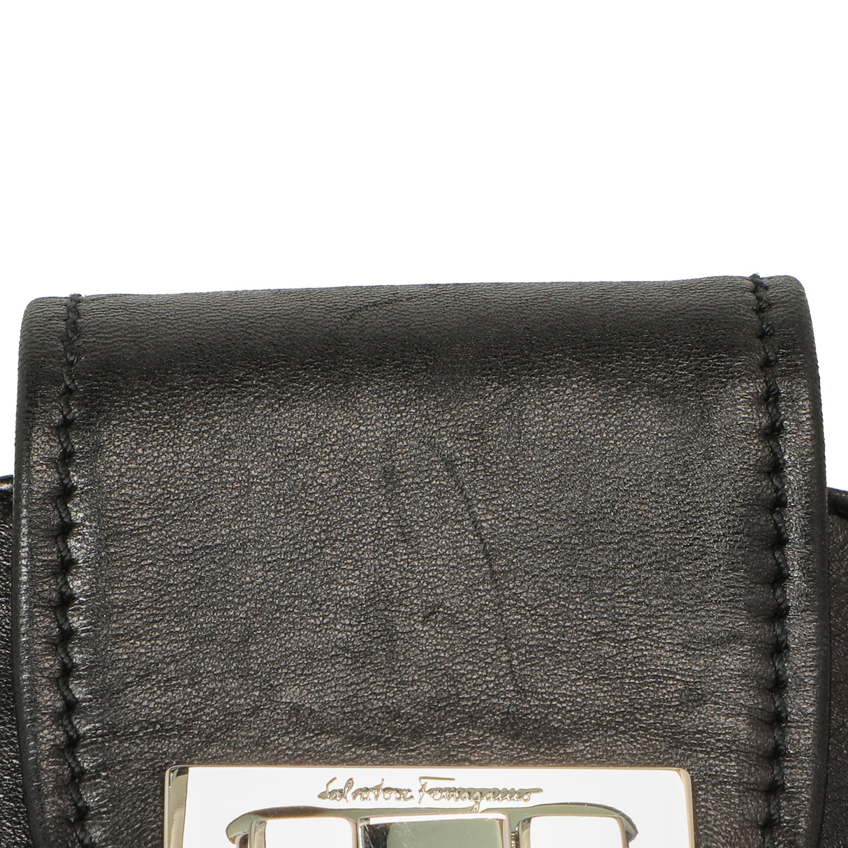 Salvatore Ferragamo Black Calfskin Gancini Bag Handbags Salvatore Ferragamo