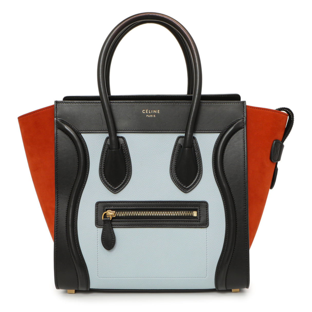 Celine Tricolor Calfskin Micro Luggage Tote Handbags Celine