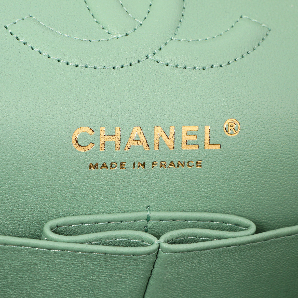 Chanel Green Quilted Caviar Small Classic Double Flap Handbags Chanel