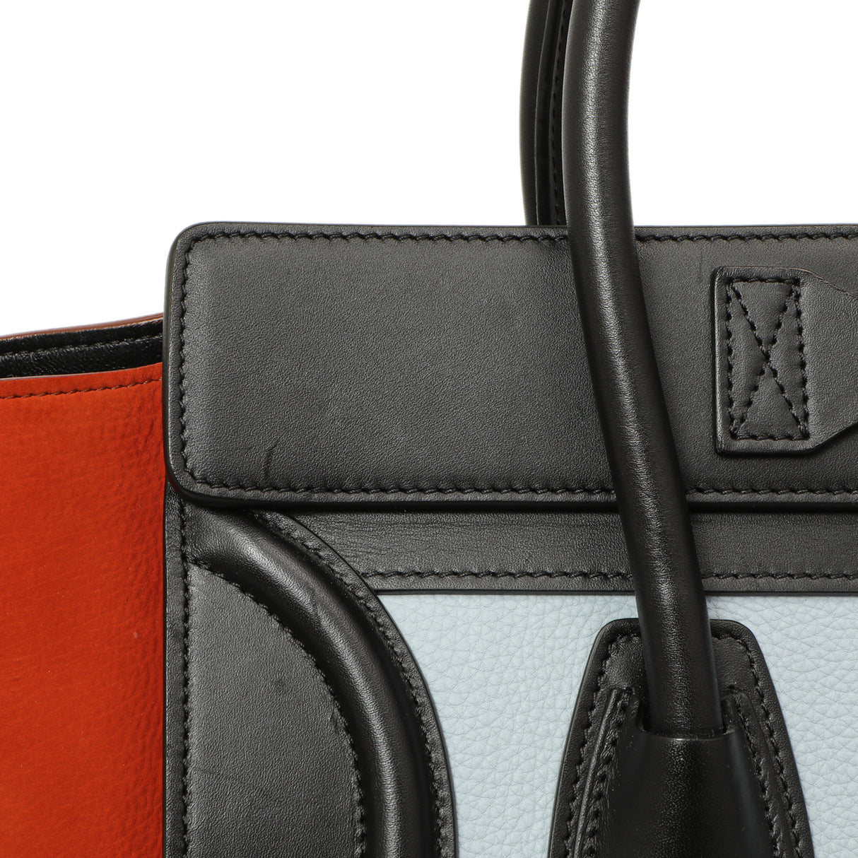 Celine Tricolor Calfskin Micro Luggage Tote Handbags Celine