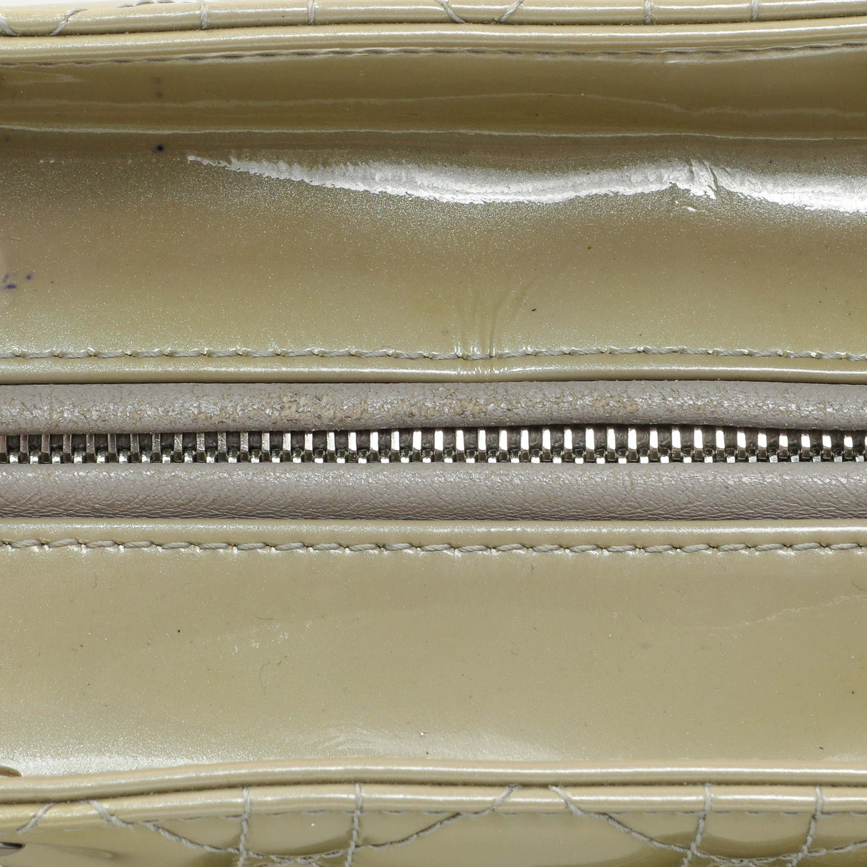 Christian Dior Metallic Grey Patent Cannage Medium Lady Dior Handbags Christian Dior