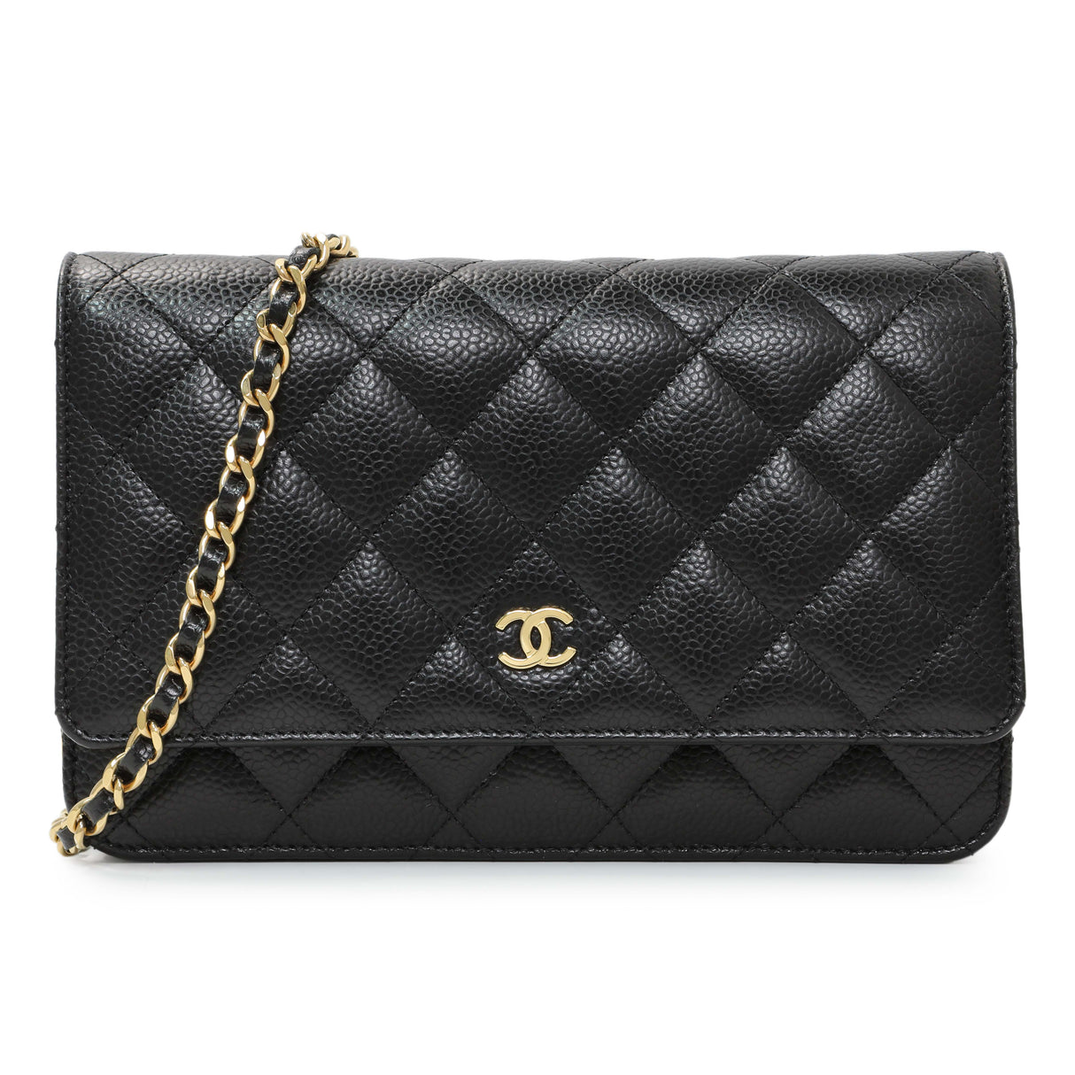 Chanel Black Quilted Caviar Wallet on Chain Handbags Chanel