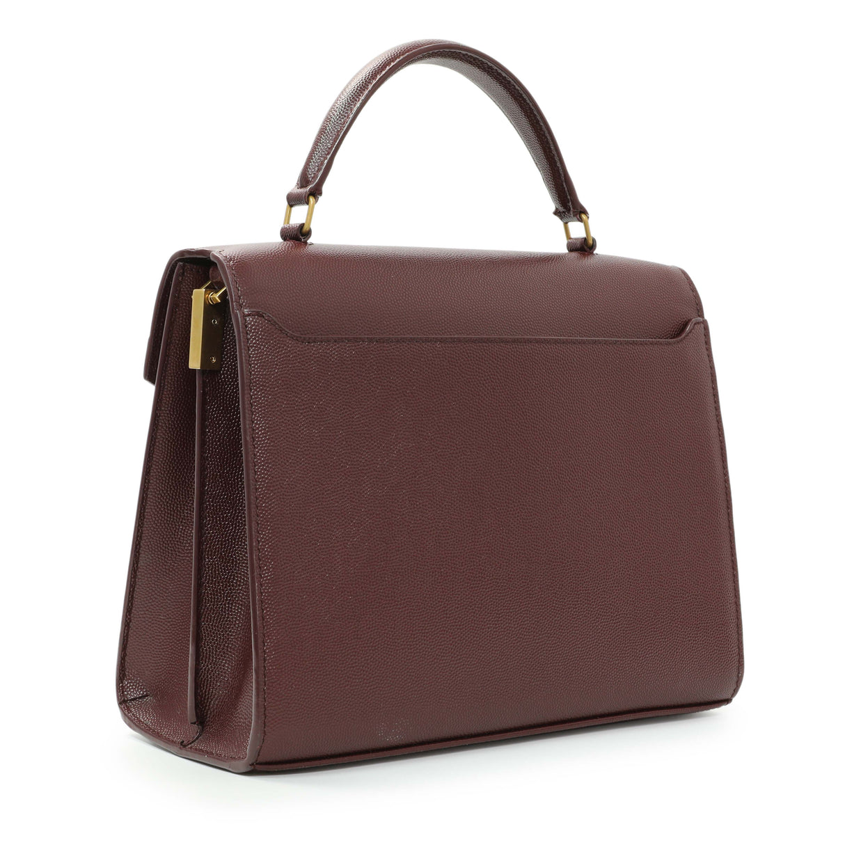 Saint Laurent Burgundy Grain de Poudre Medium Classic Monogram Cassandra Top Handle Handbags Saint Laurent