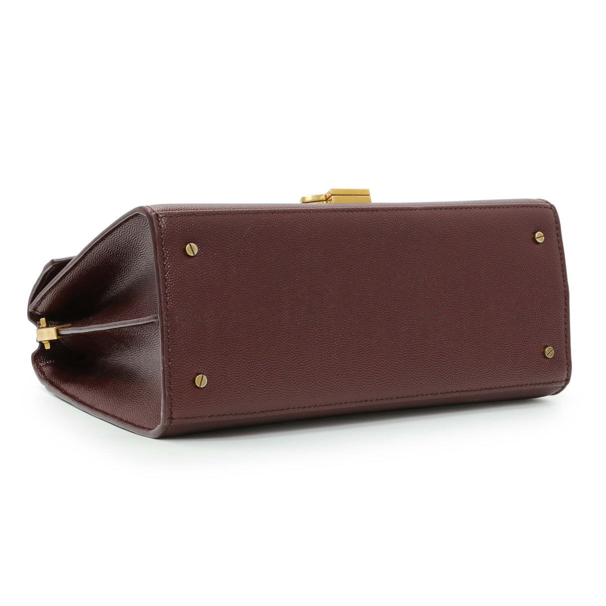 Saint Laurent Burgundy Grain de Poudre Medium Classic Monogram Cassandra Top Handle Handbags Saint Laurent