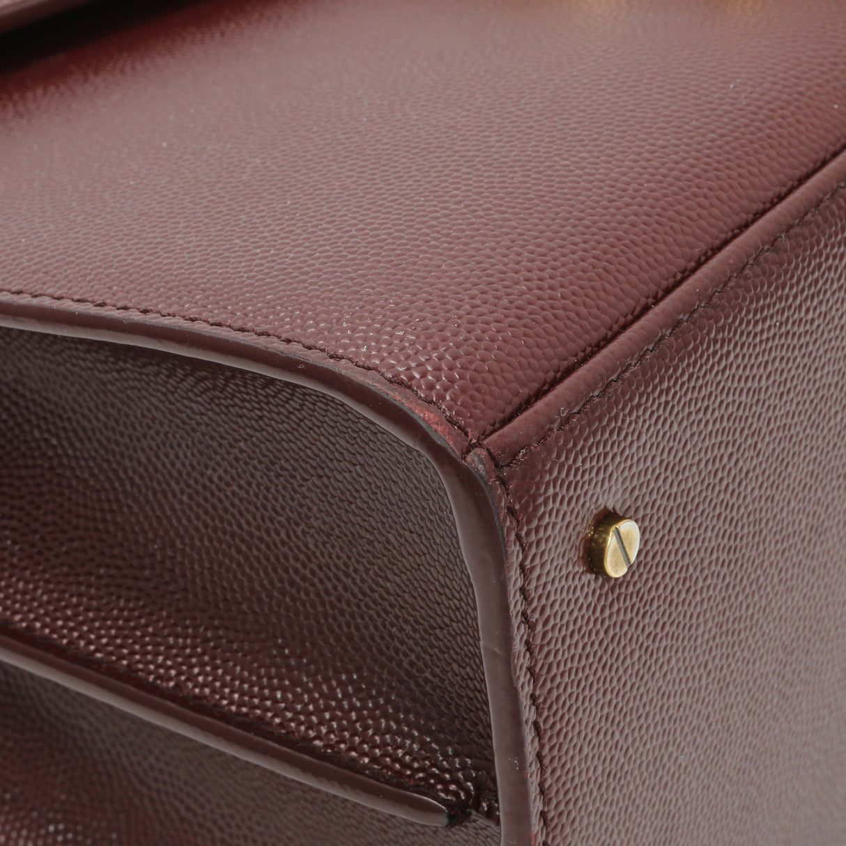 Saint Laurent Burgundy Grain de Poudre Medium Classic Monogram Cassandra Top Handle Handbags Saint Laurent