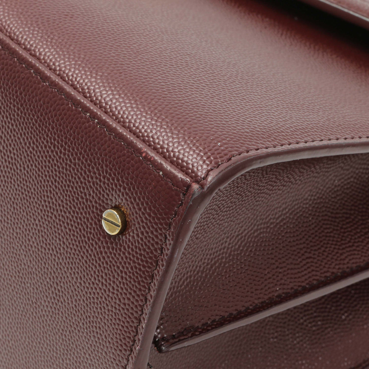 Saint Laurent Burgundy Grain de Poudre Medium Classic Monogram Cassandra Top Handle Handbags Saint Laurent