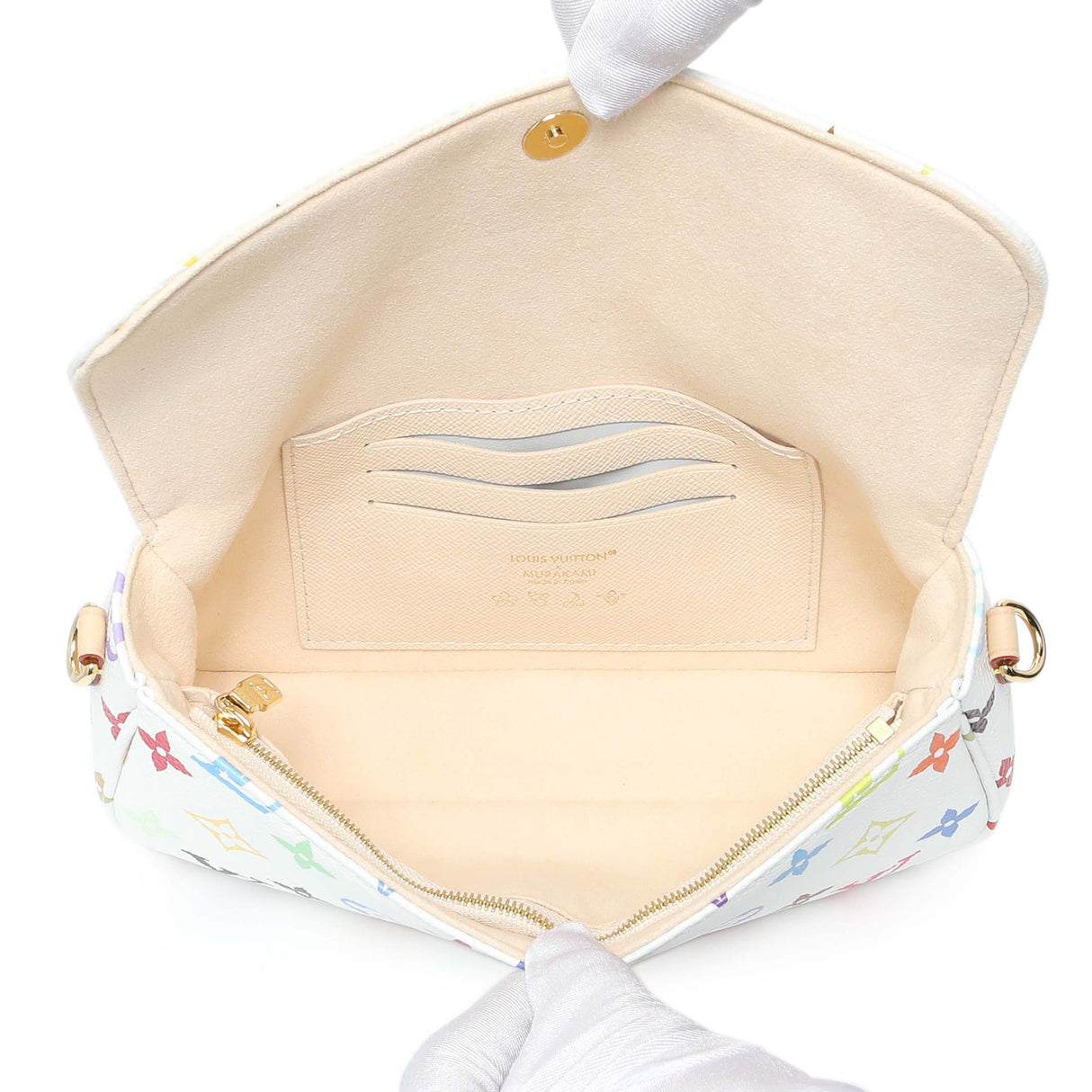 Louis Vuitton X Takashi Murakami Monogram Multicolor Ivy Wallet On Chain Handbags Louis Vuitton