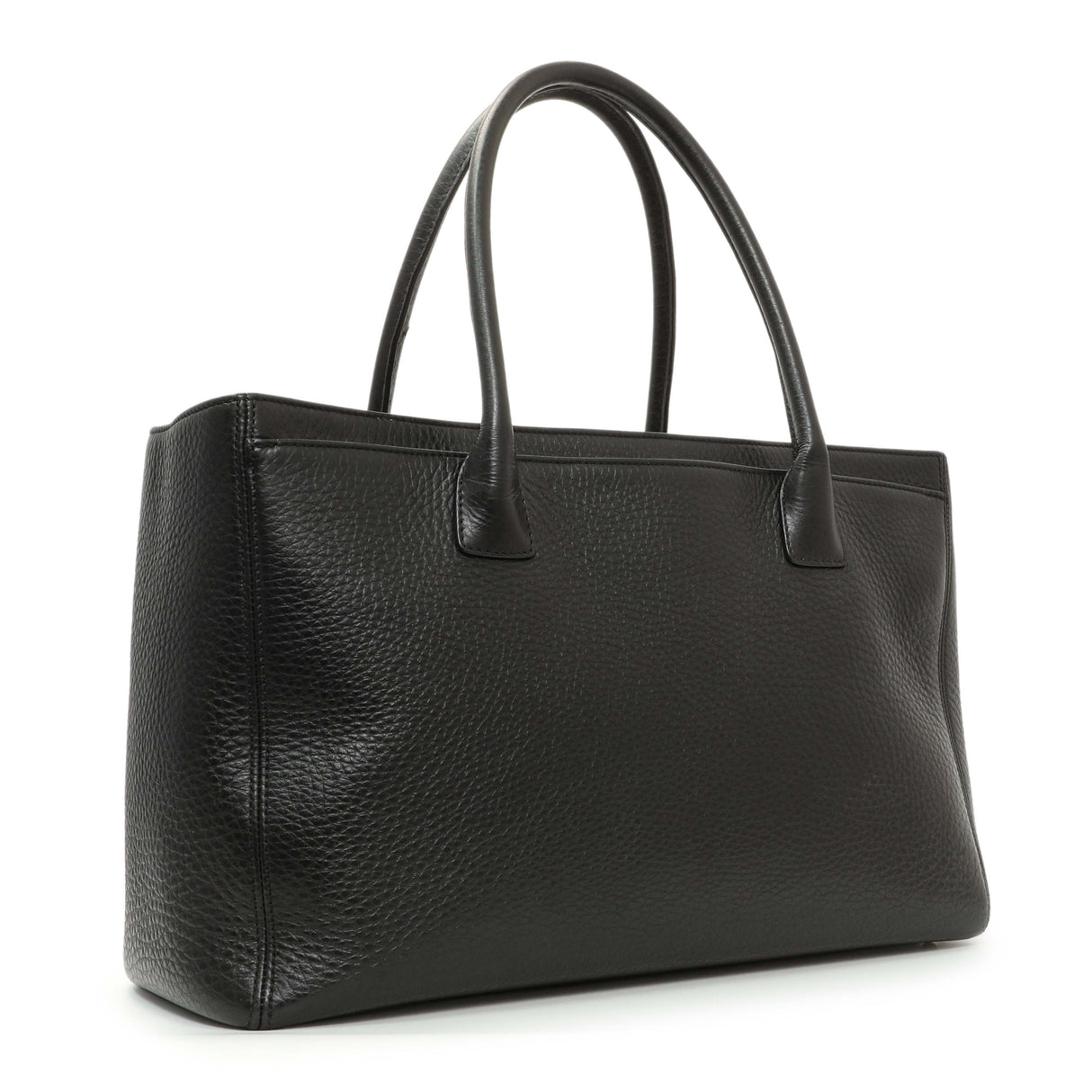 Chanel Black Calfskin Cerf Executive Shopper Tote Handbags Chanel