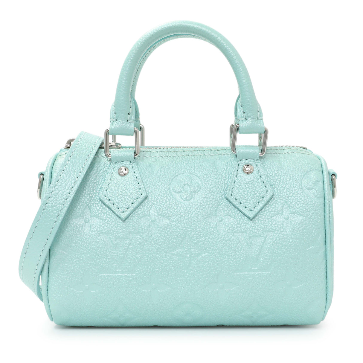 Louis Vuitton Pearly Lagoon Turquoise Empreinte Monogram Nano Speedy Handbags Louis Vuitton