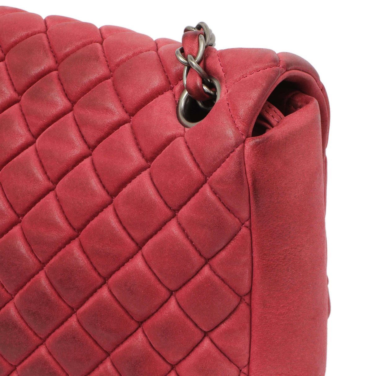 Chanel Burgundy Quilted Iridescent Calfskin Large New Bubble Flap Handbags Chanel