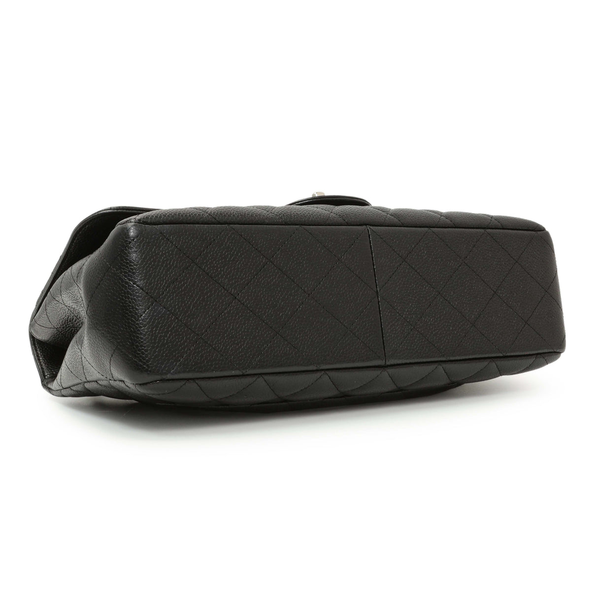 Chanel Black Quilted Caviar Jumbo Single Flap Handbags Chanel