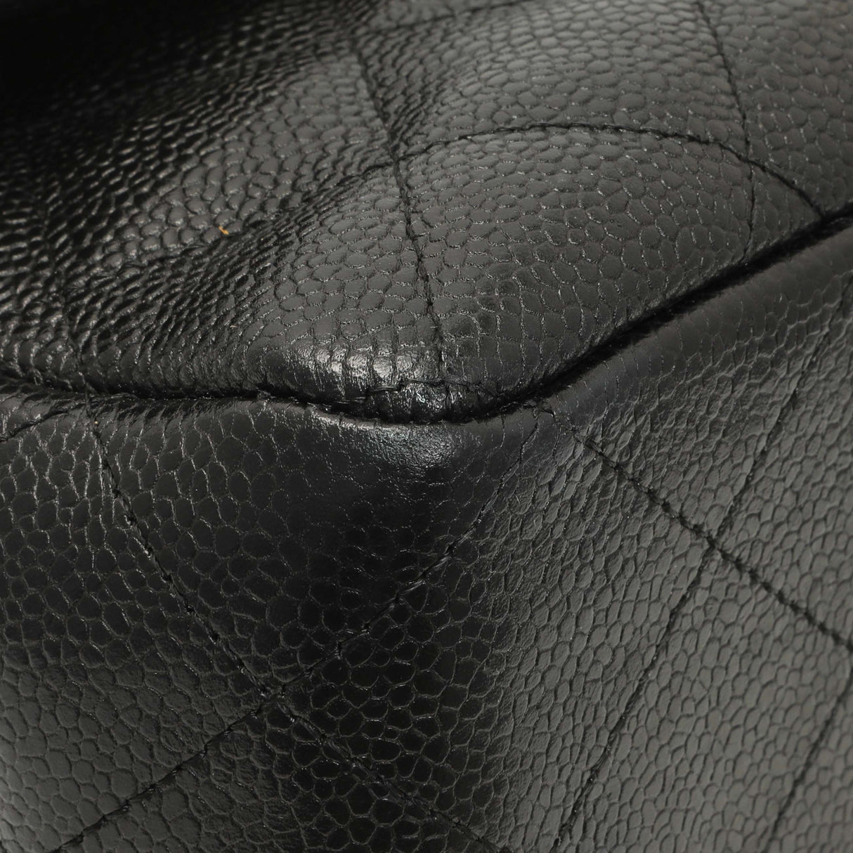 Chanel Black Quilted Caviar Jumbo Single Flap Handbags Chanel