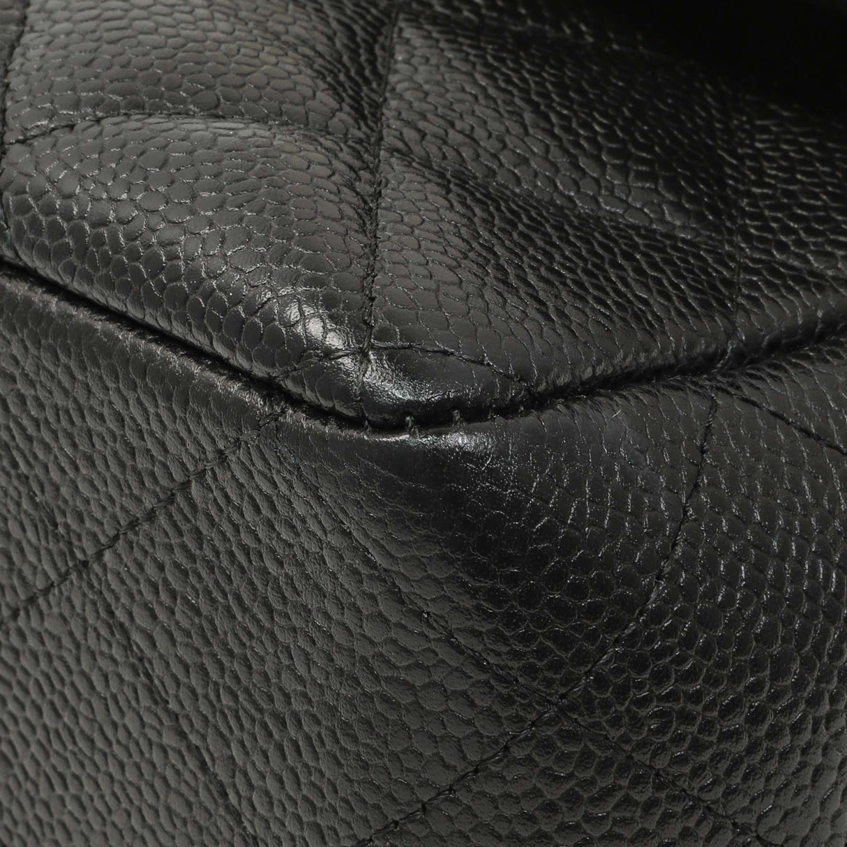 Chanel Black Quilted Caviar Jumbo Single Flap Handbags Chanel