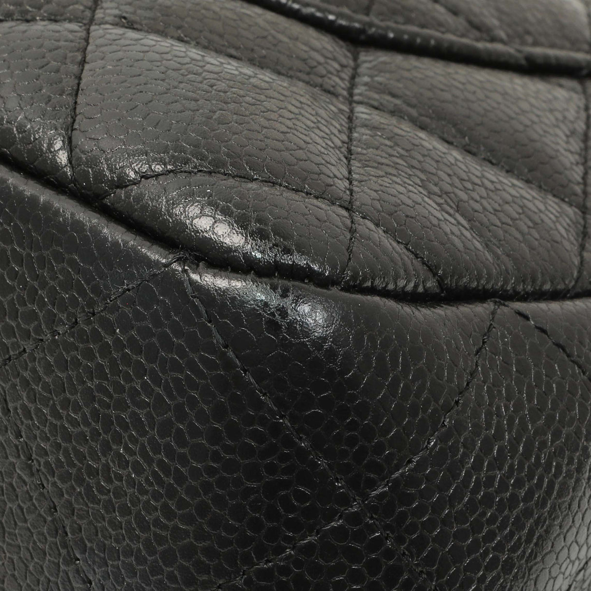Chanel Black Quilted Caviar Jumbo Single Flap Handbags Chanel