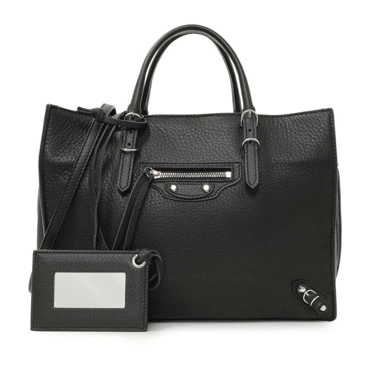 Balenciaga Black Veau Papier A6 Zip Around Black Tote Handbags Balenciaga