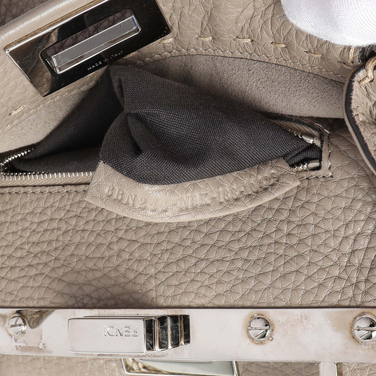 Fendi Plaster Cuoio Romano Snakeskin Selleria Mini Peekaboo Iconic Satchel Handbags Fendi