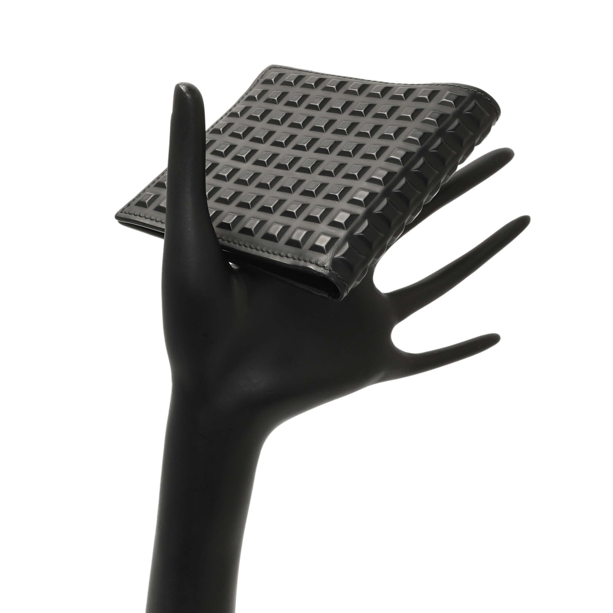 Balenciaga Black Grid Embossed Calfskin Bifold Wallet Accessories Balenciaga