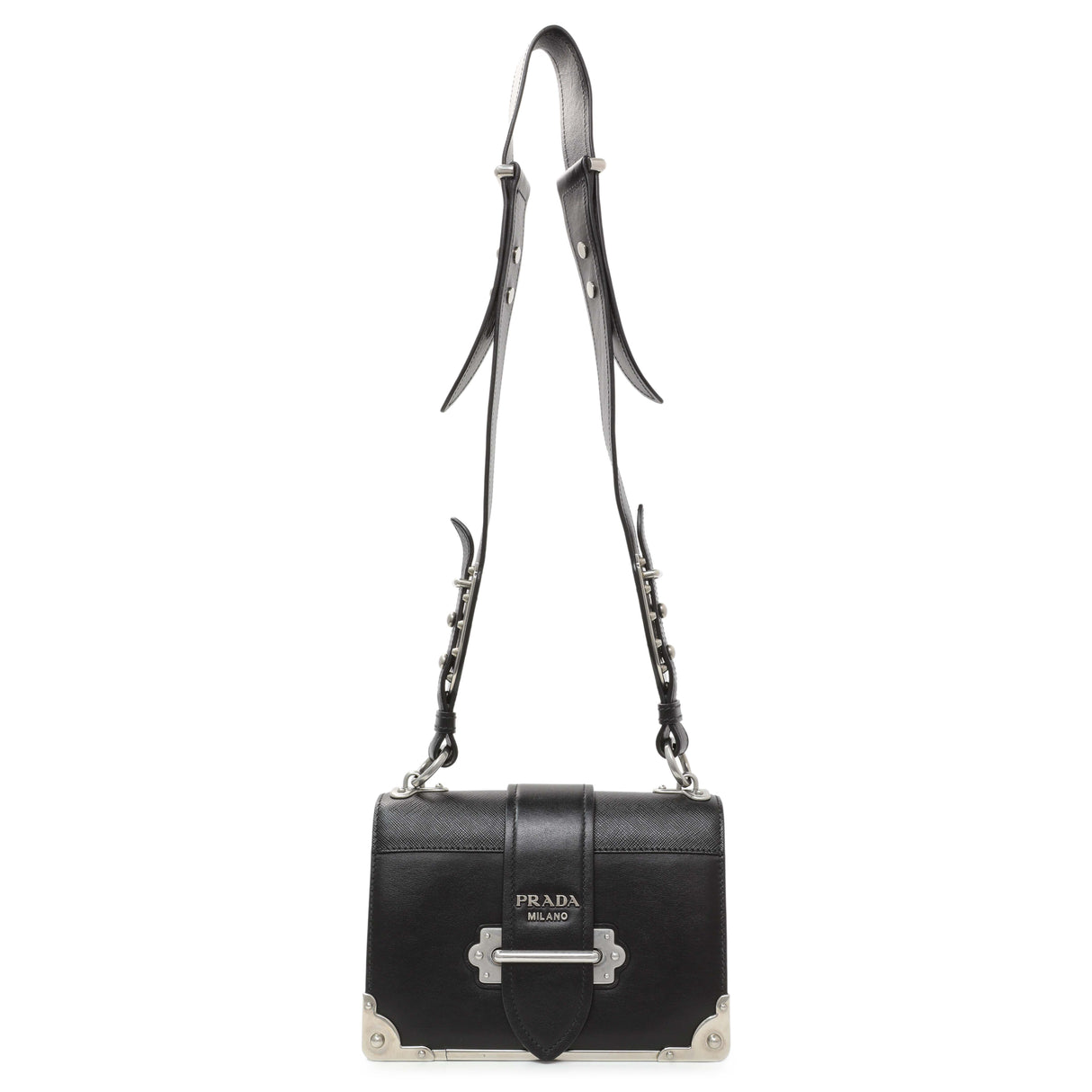 Prada Black City Calf Saffiano Cahier Bag Handbags Prada