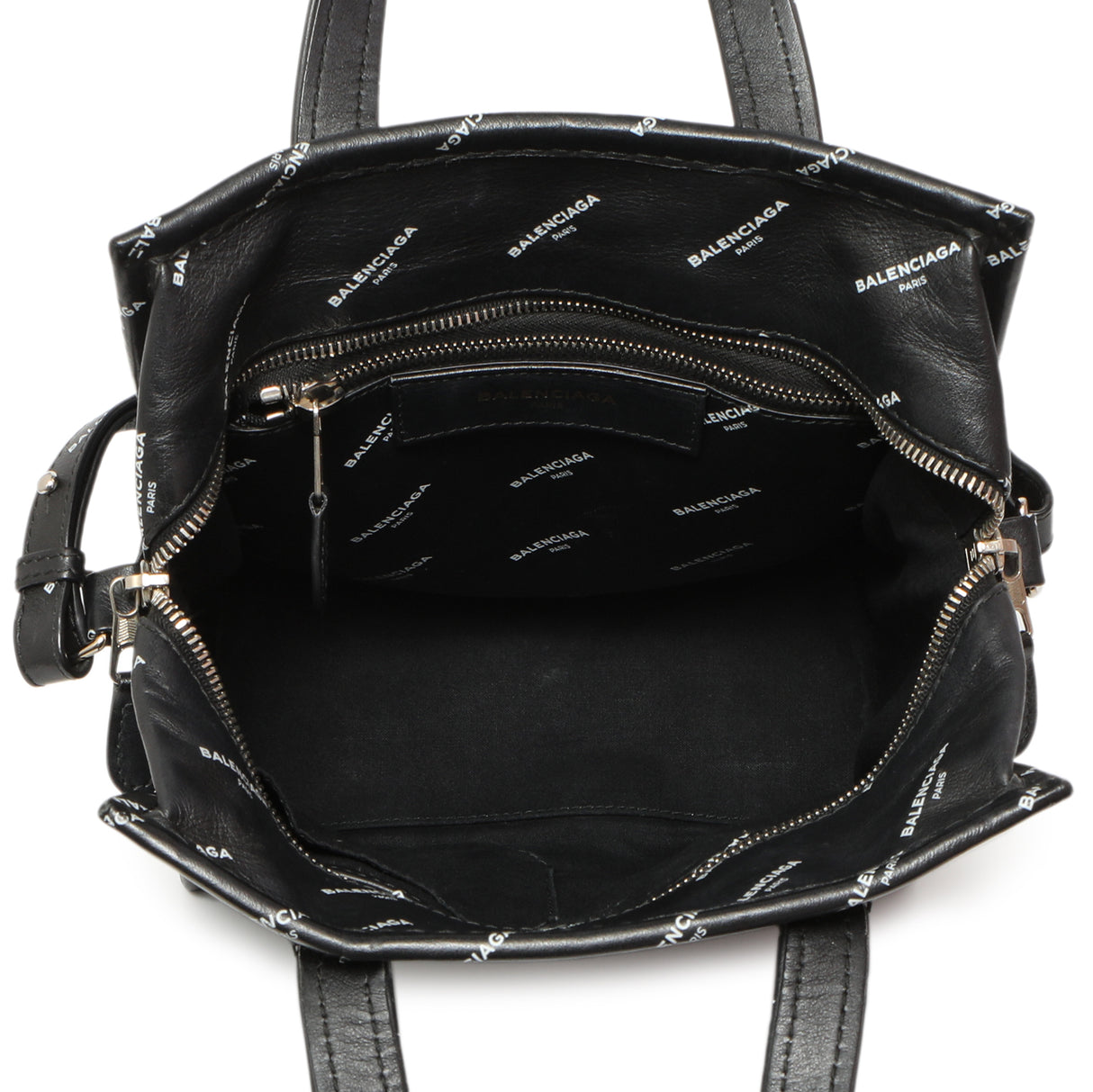 Balenciaga Calfskin Allover Logo XS Bazar Shopper Tote Handbags Balenciaga