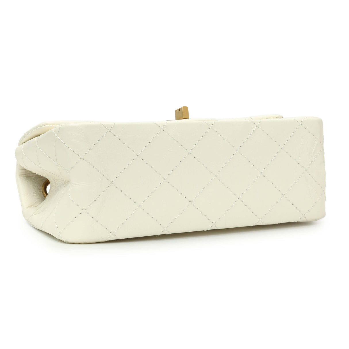 Chanel White Quilted Aged Calfskin 2.55 Reissue Flap 224 Handbags Chanel