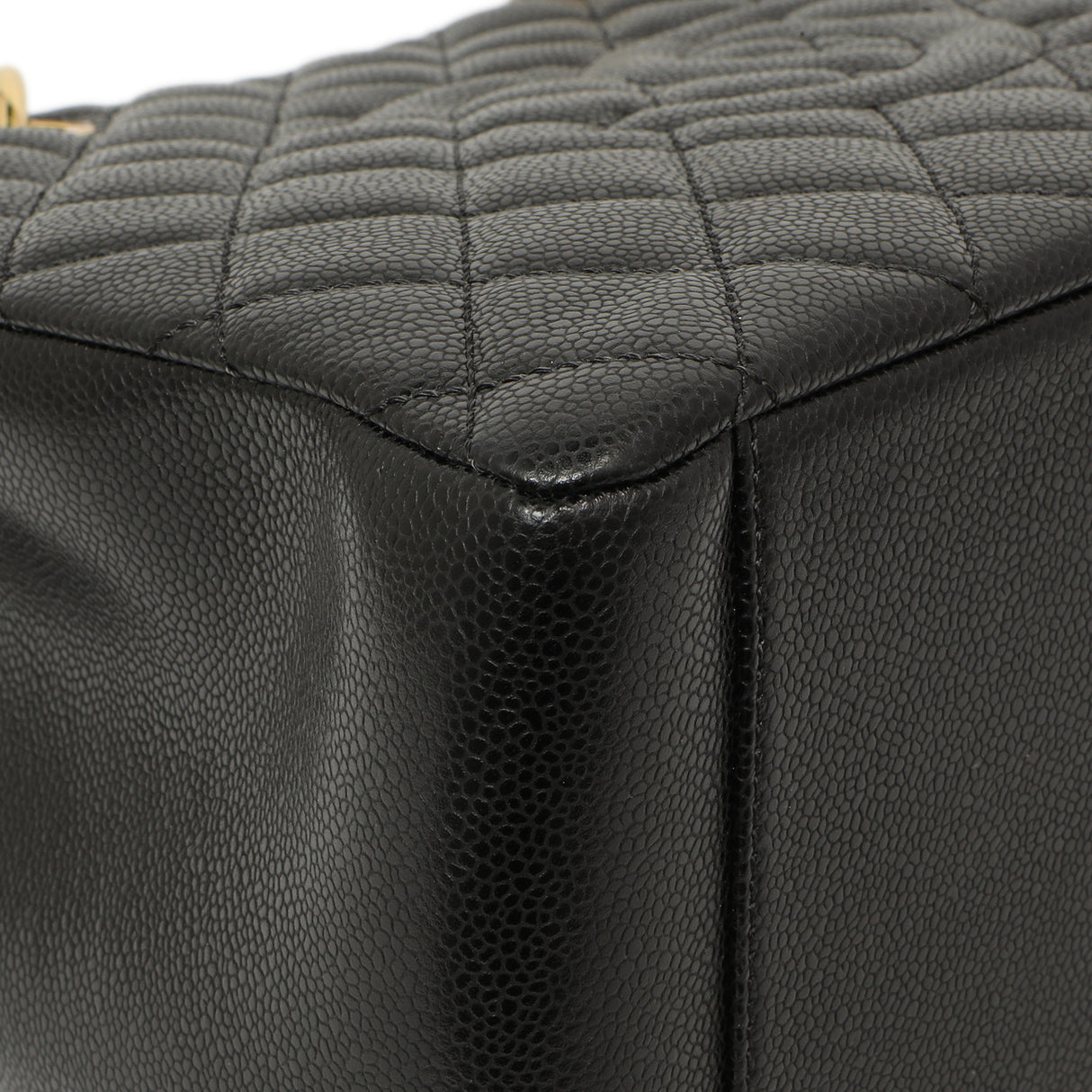 Chanel Black Quilted Caviar Grand Shopping Tote GST Handbags Chanel