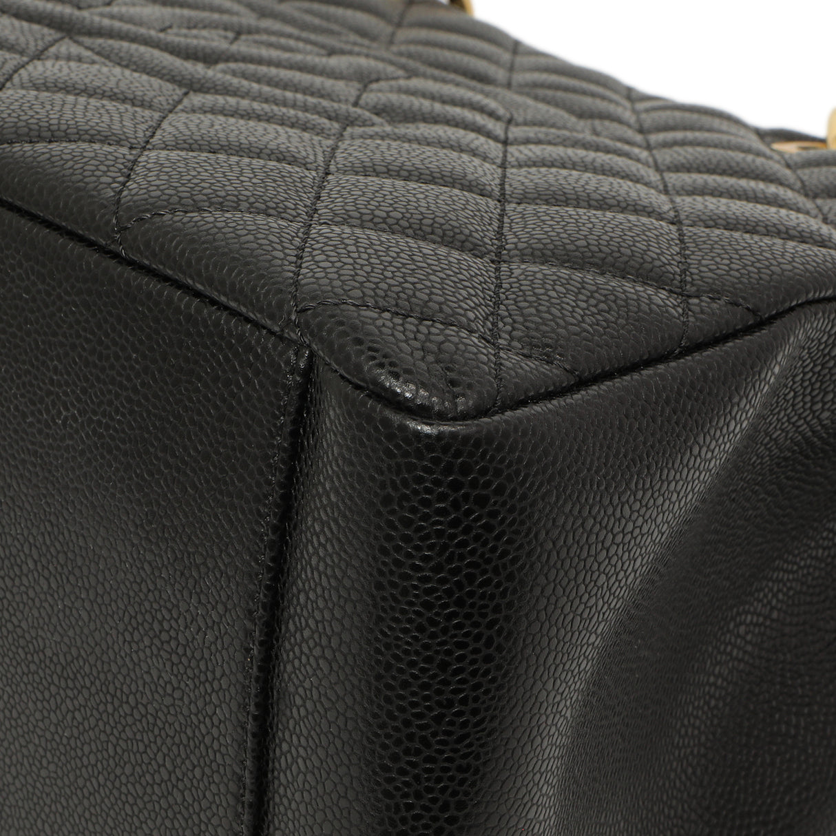 Chanel Black Quilted Caviar Grand Shopping Tote GST Handbags Chanel