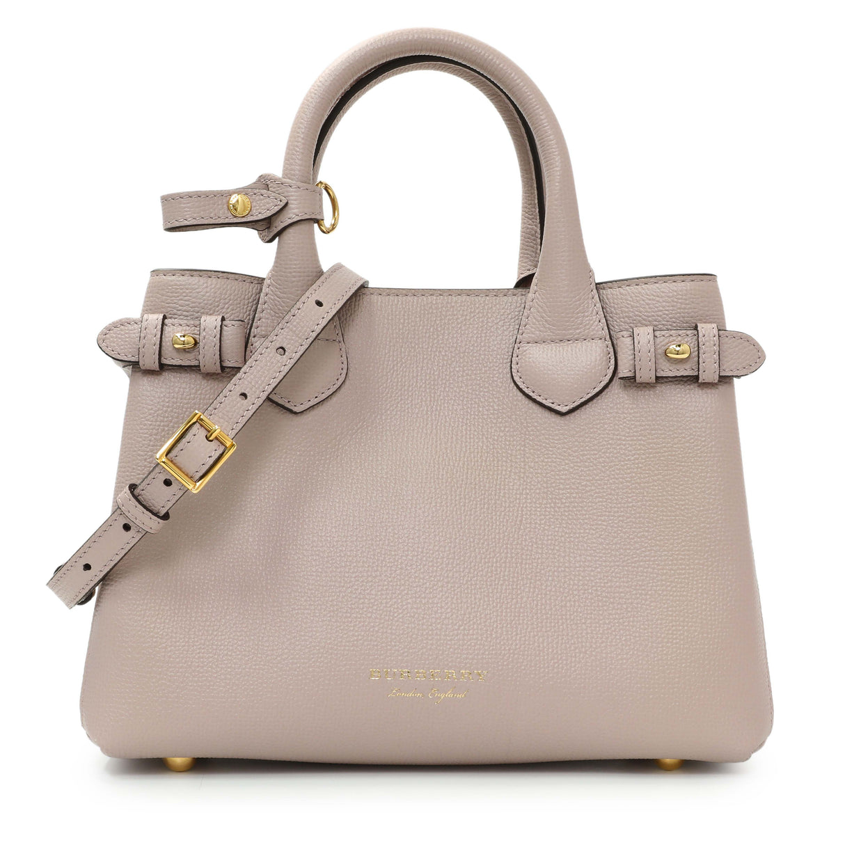 Burberry Derby Calfskin House Check Small Banner Tote Handbags Burberry