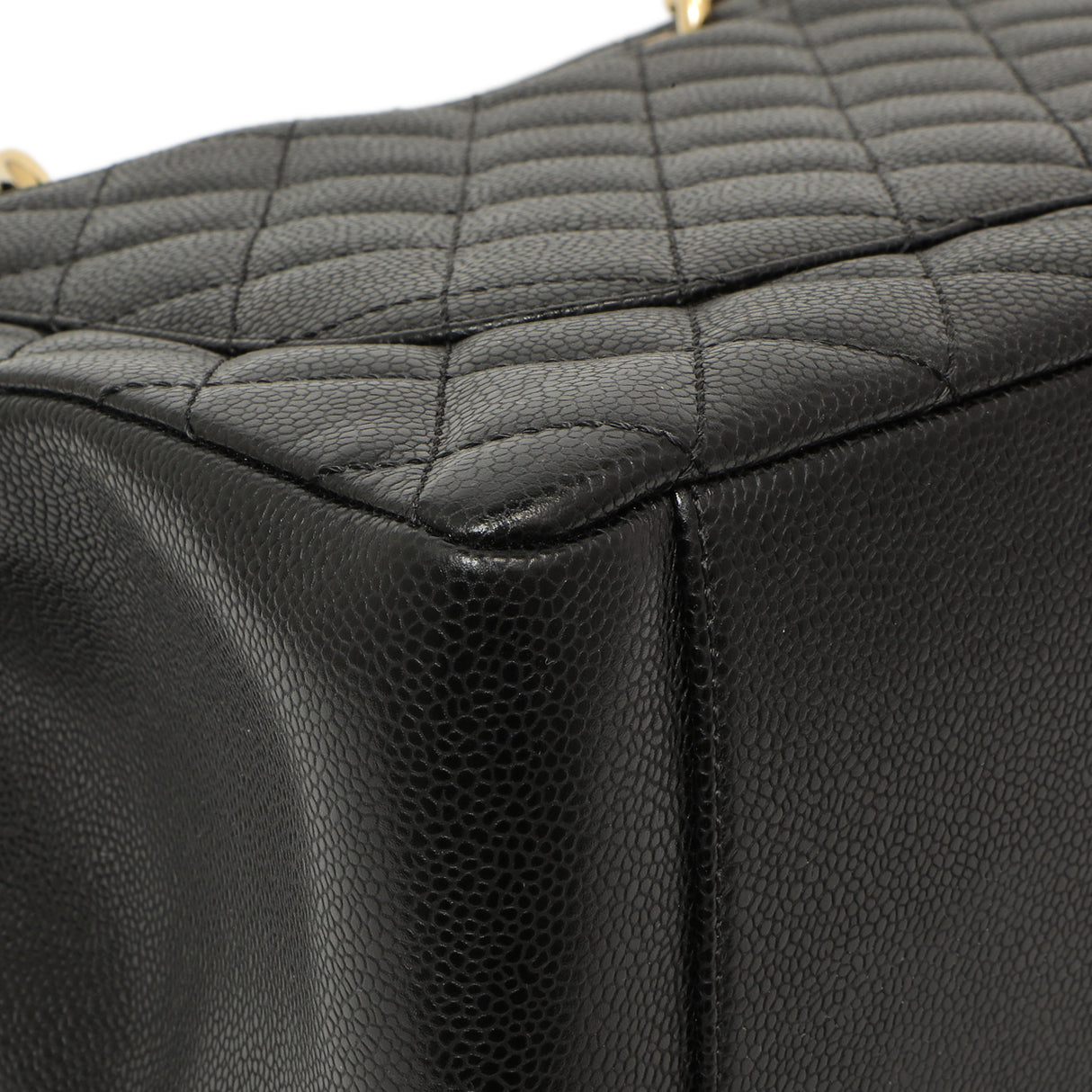 Chanel Black Quilted Caviar Grand Shopping Tote GST Handbags Chanel