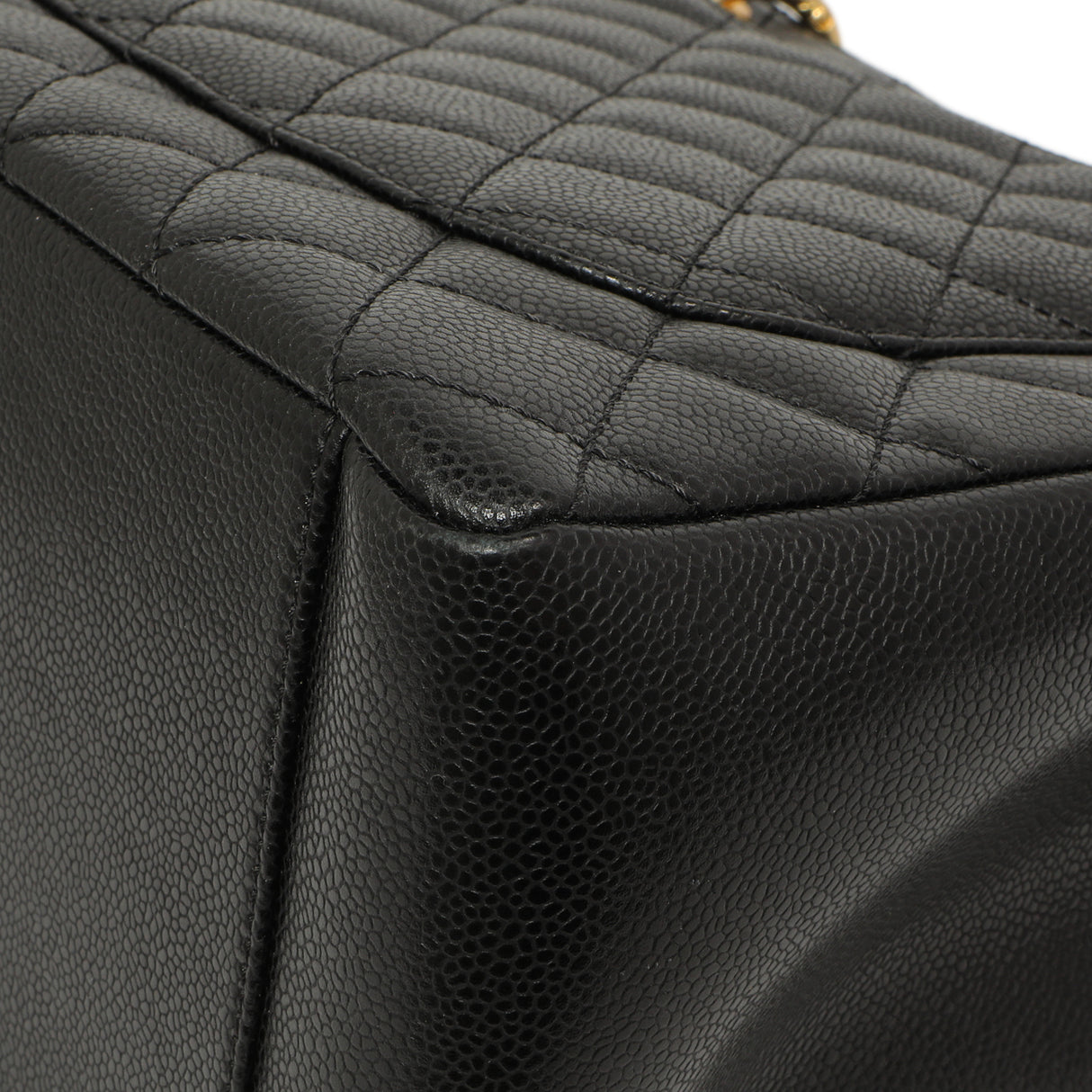 Chanel Black Quilted Caviar Grand Shopping Tote GST Handbags Chanel
