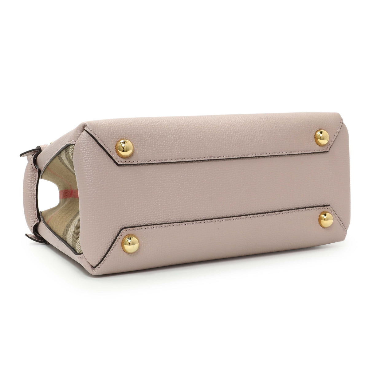 Burberry Derby Calfskin House Check Small Banner Tote Handbags Burberry