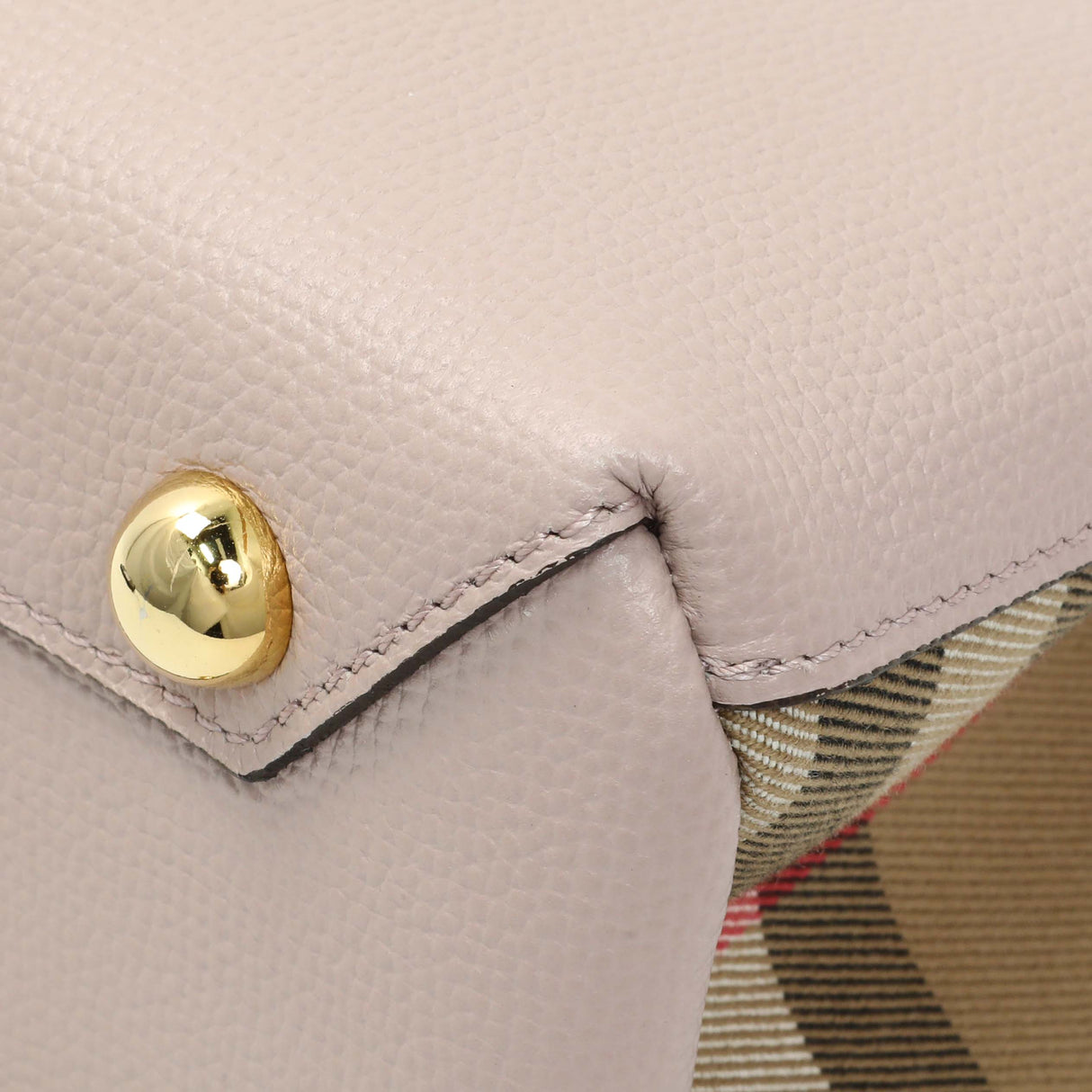 Burberry Derby Calfskin House Check Small Banner Tote Handbags Burberry