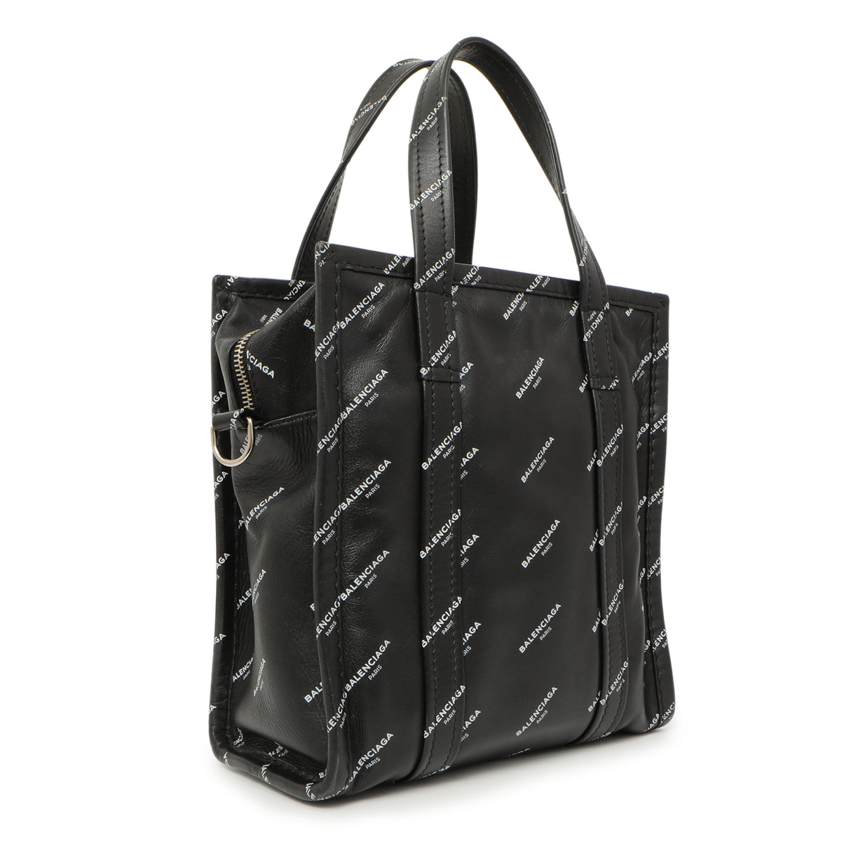 Balenciaga Calfskin Allover Logo XS Bazar Shopper Tote Handbags Balenciaga