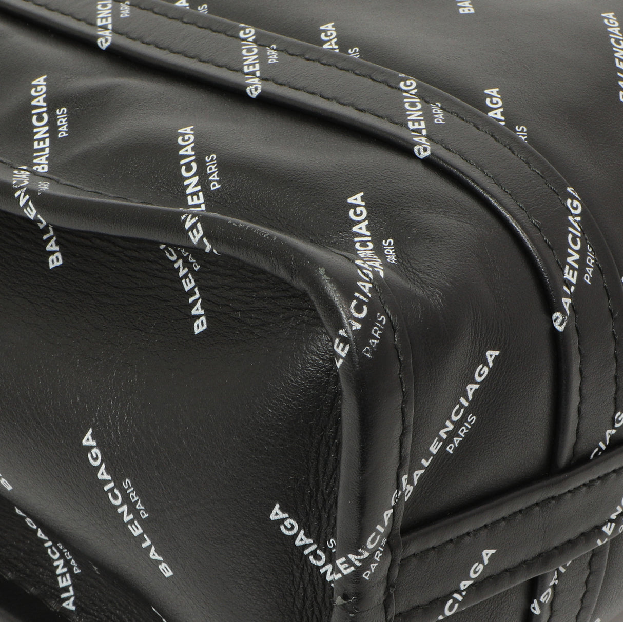 Balenciaga Calfskin Allover Logo XS Bazar Shopper Tote Handbags Balenciaga