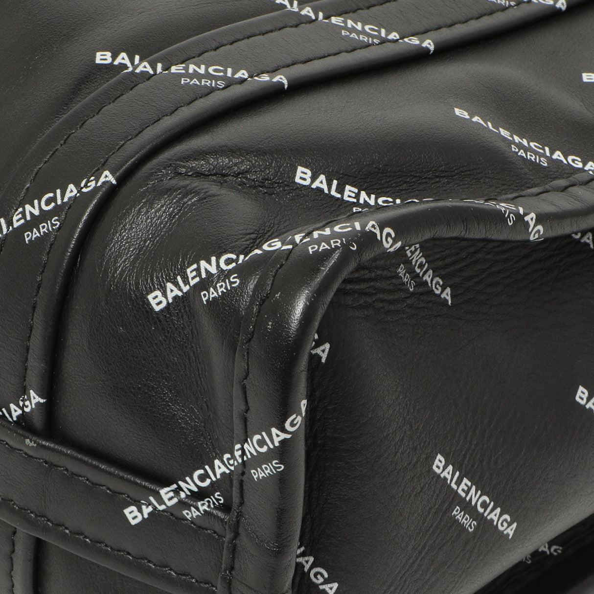 Balenciaga Calfskin Allover Logo XS Bazar Shopper Tote Handbags Balenciaga