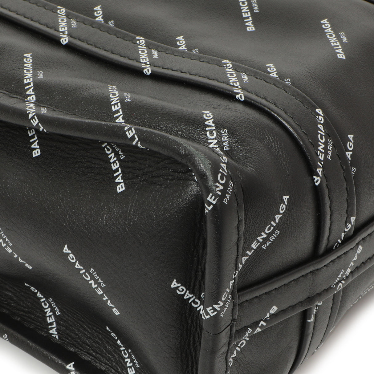 Balenciaga Calfskin Allover Logo XS Bazar Shopper Tote Handbags Balenciaga