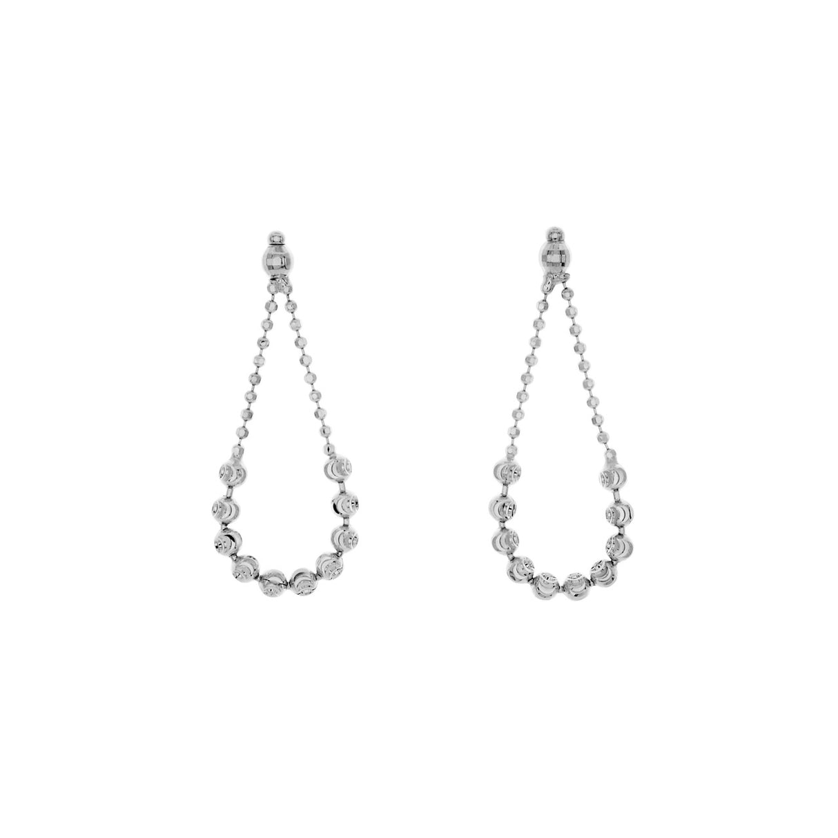 14K White Gold Drop Earrings Modaselle