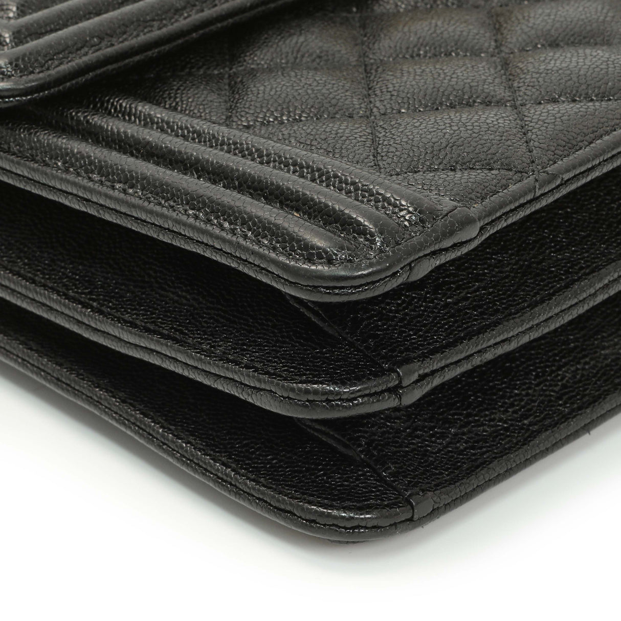 Chanel Black Quilted Caviar North South Boy Flap Handbags Chanel