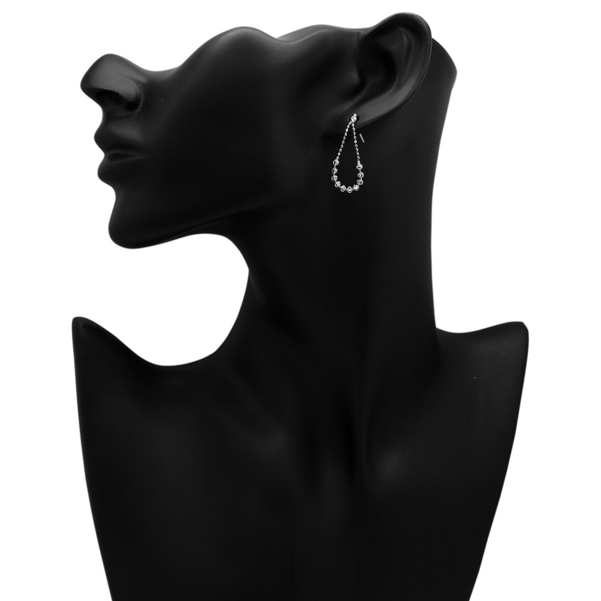 14K White Gold Drop Earrings Modaselle