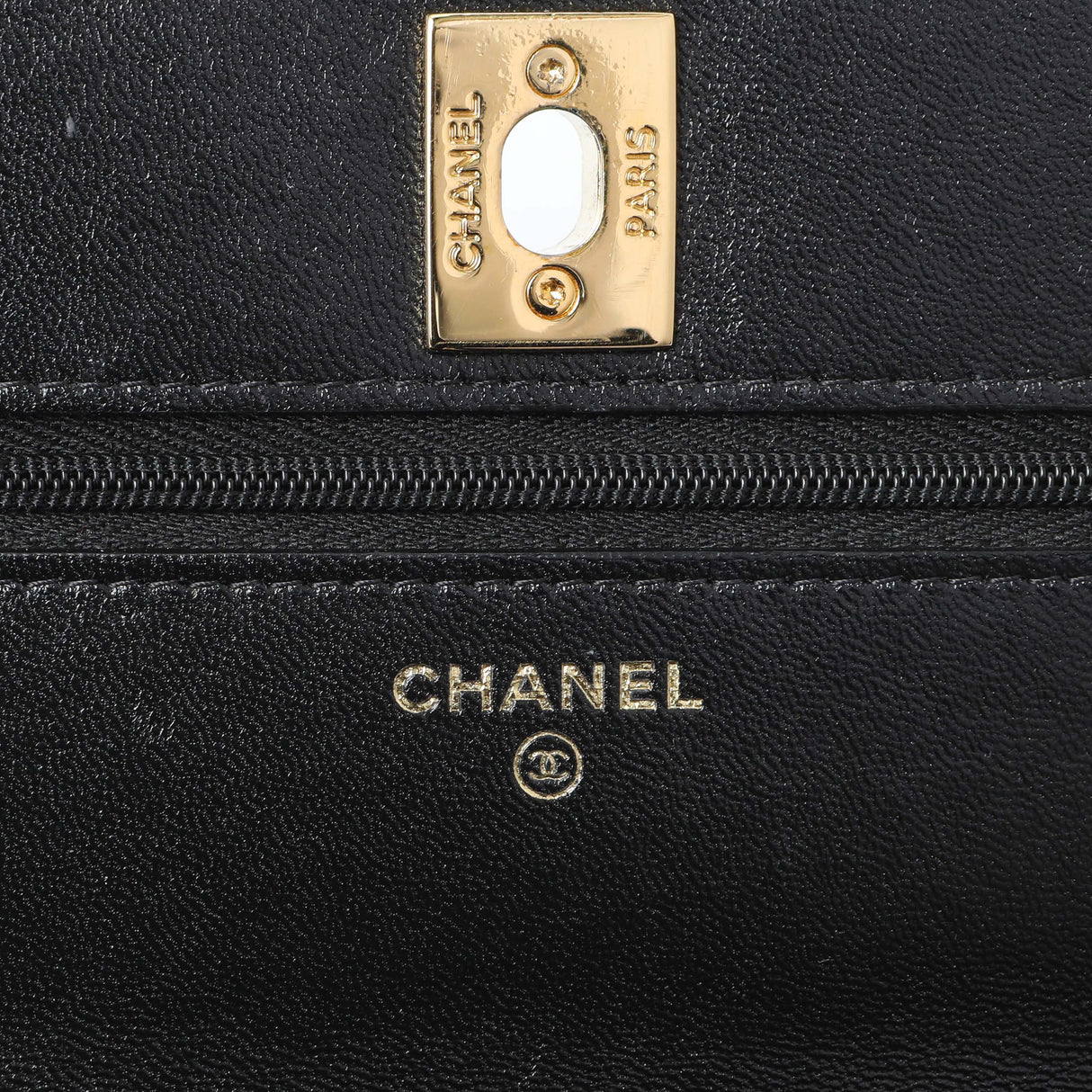 Chanel Black Quilted Shiny Lambskin Golden Links Wallet on Chain Handbags Chanel