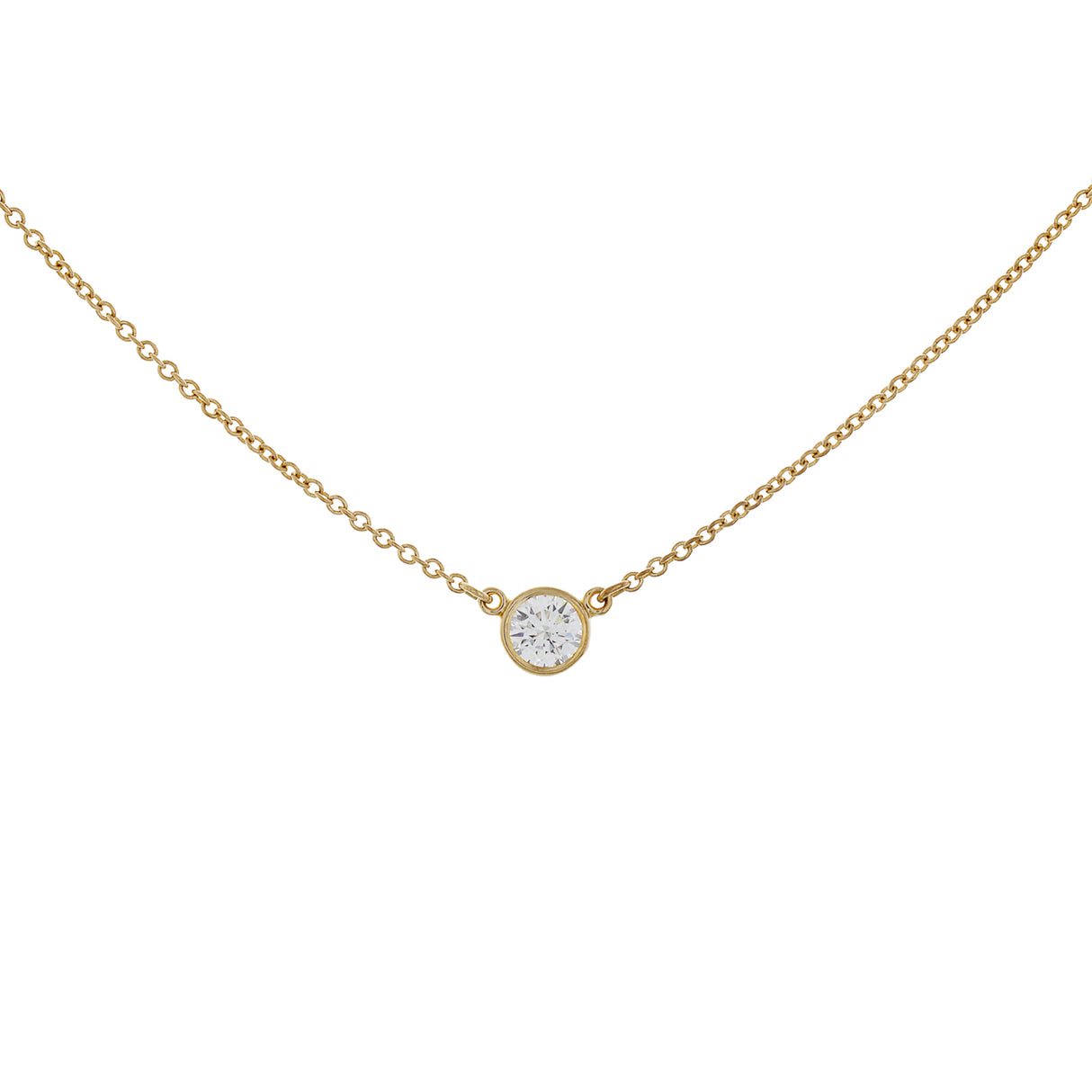 Tiffany & Co. 18K Yellow Gold Diamonds by the Yard Pendant Necklace Designer Jewellery Tiffany and Co