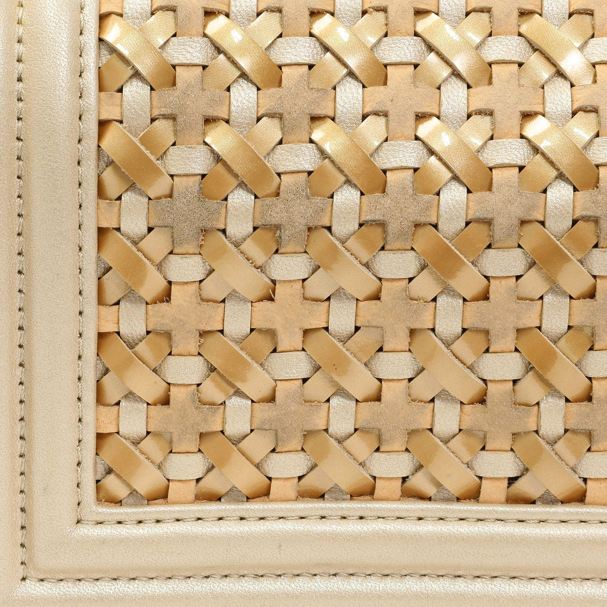 Chanel Champagne Braided Lambskin & Patent Small Boy Bag Handbags Chanel