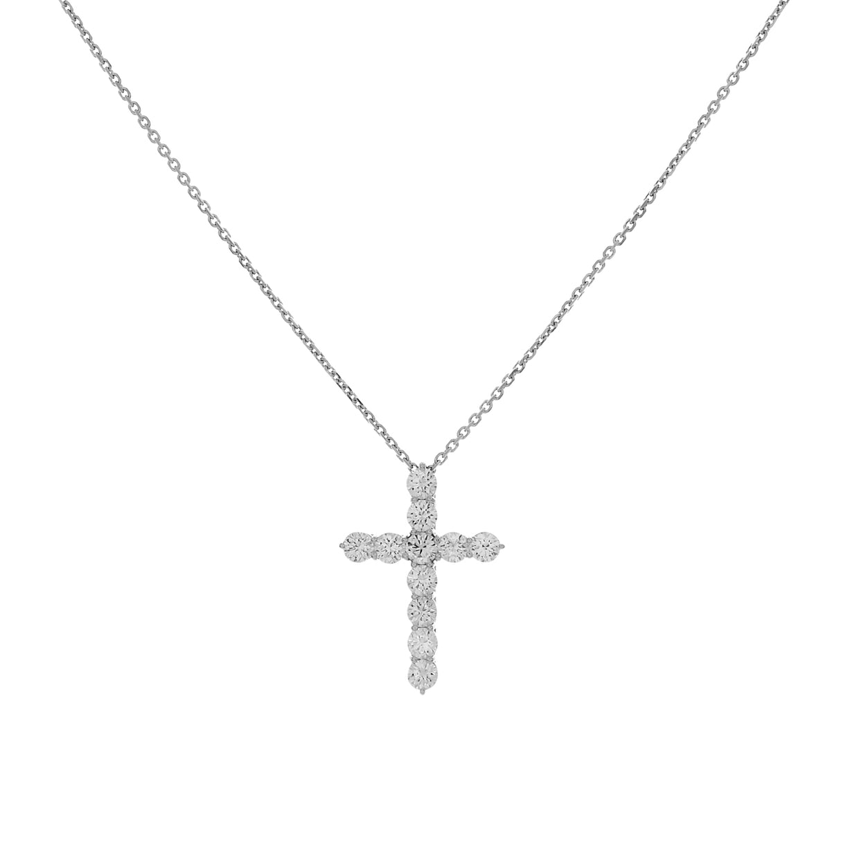 18K White Gold 1.65 Carat Diamond Cross Pendant Fine Jewellery Modaselle