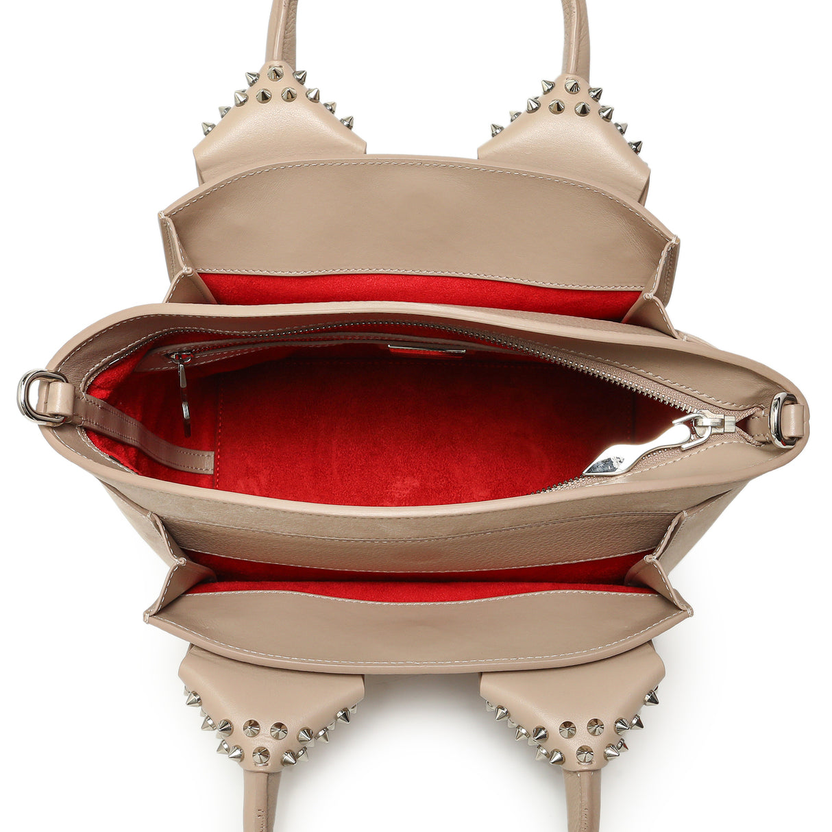 Christian Louboutin Taupe Calfskin Suede Small Eloise Tote Handbags Christian Louboutin