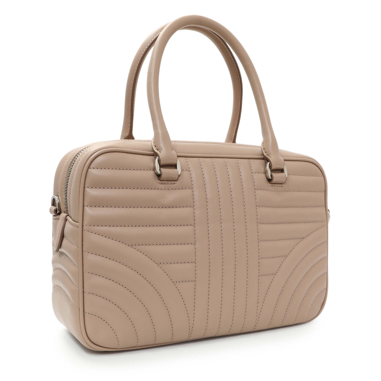 Prada Cipria Soft Calfskin Impunture Diagramme Top Handle Crossbody Bag Handbags Prada