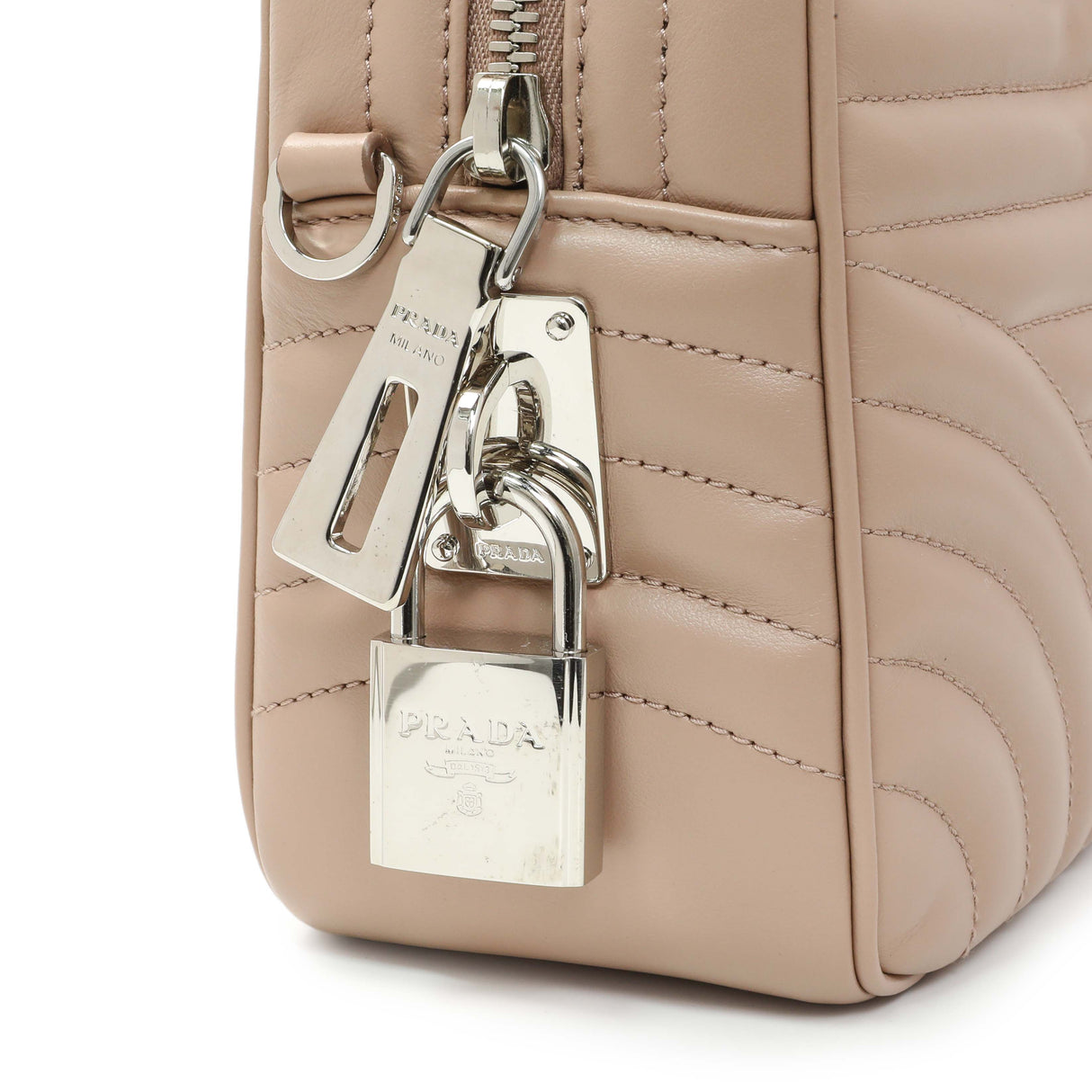 Prada Cipria Soft Calfskin Impunture Diagramme Top Handle Crossbody Bag Handbags Prada