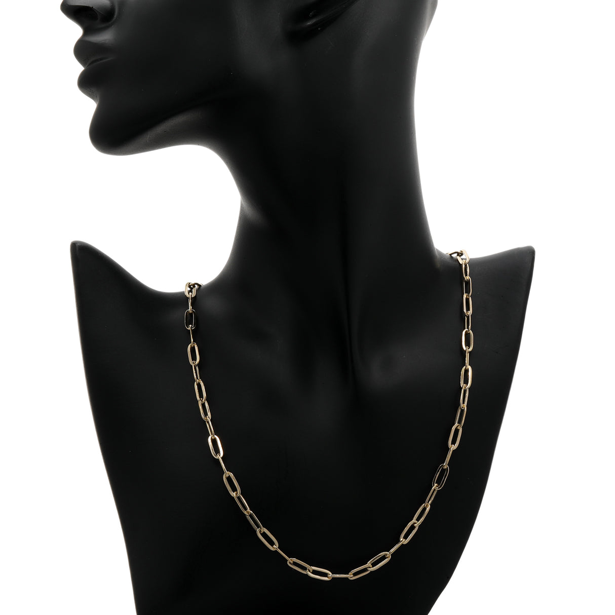18K Yellow Gold Paperclip Chain Fine Jewellery Modaselle