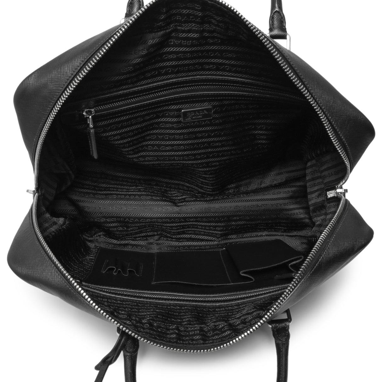 Prada Black Saffiano Travel Briefcase Handbags Prada