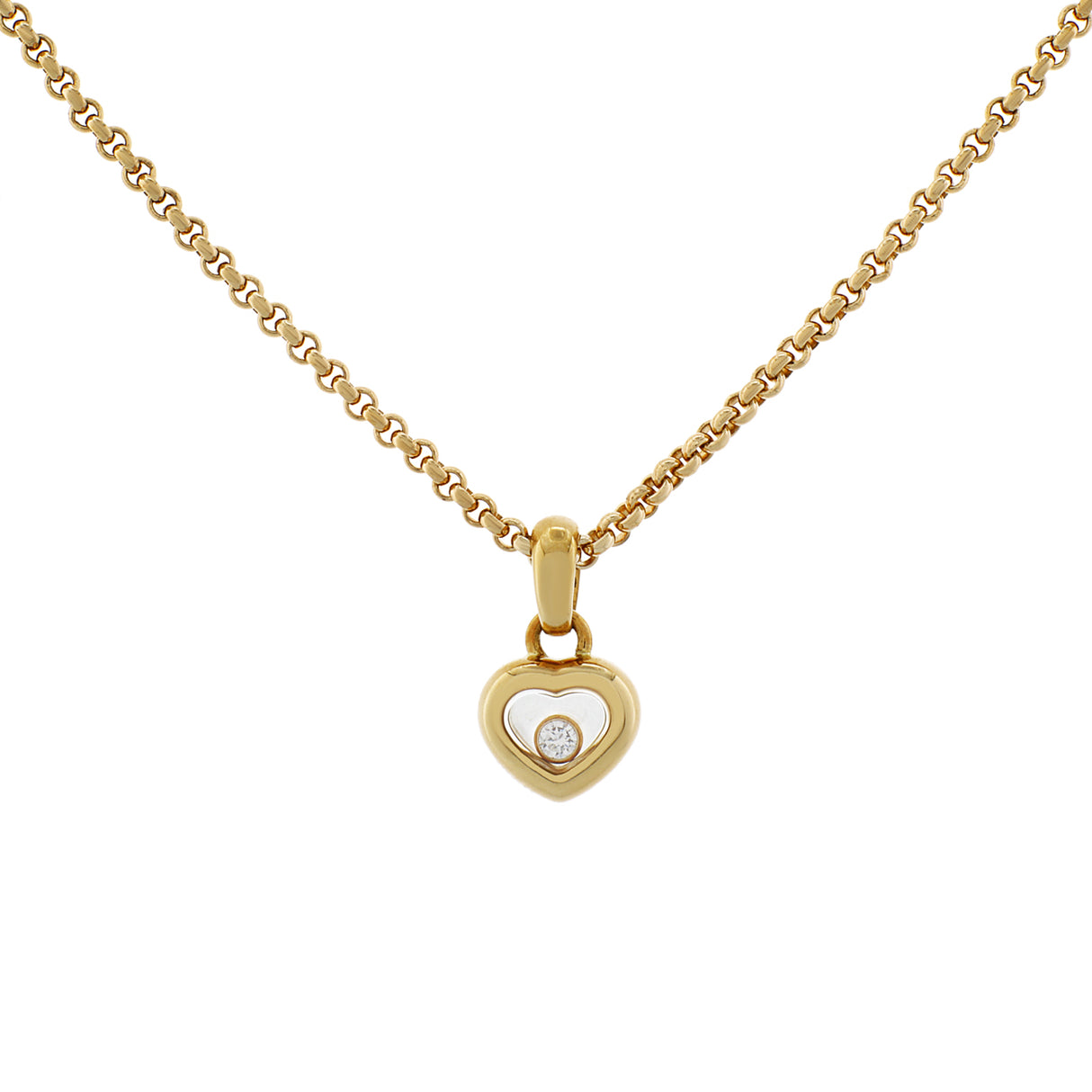 Chopard 18K Yellow Gold Happy Diamonds Necklace Designer Jewellery Chopard